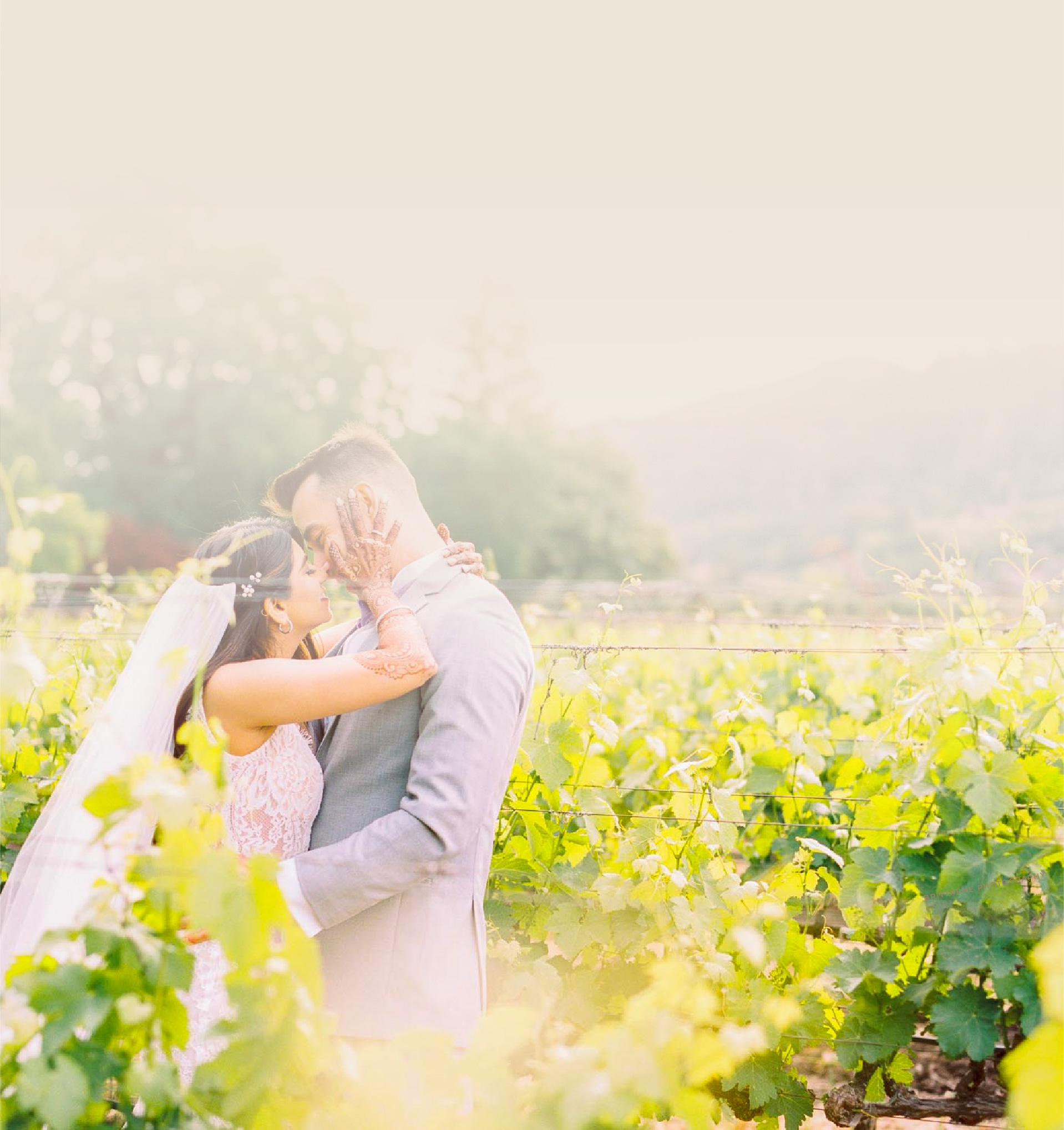 Couple Holding Each Other in Wedding Gown